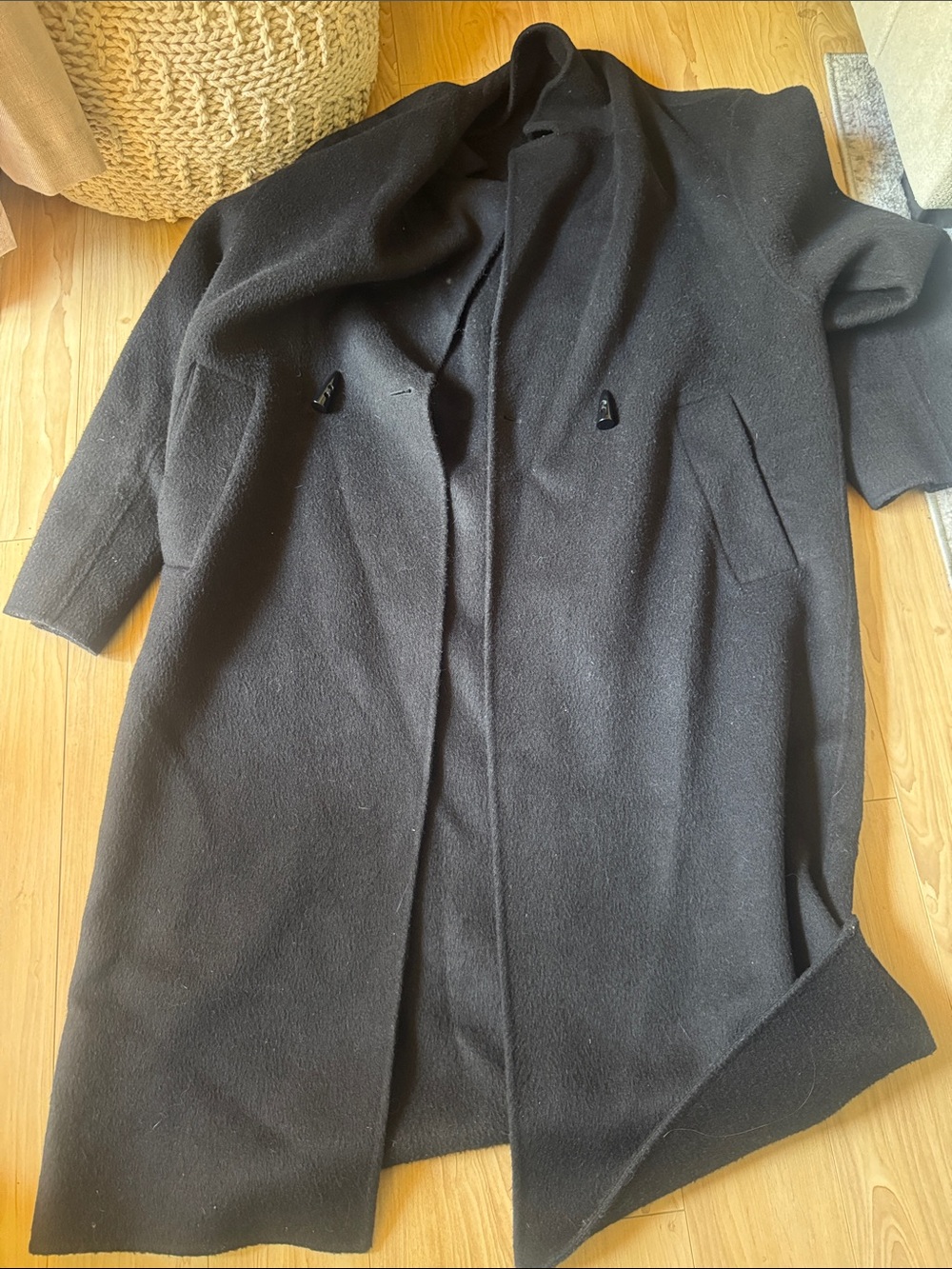 Lamarque Black Wool Pea Coat